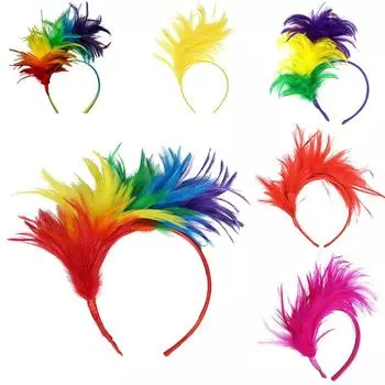 Повязка на голову с перьями, украшение для карнавальной вечеринки, танцевальное представление, повязка на голову