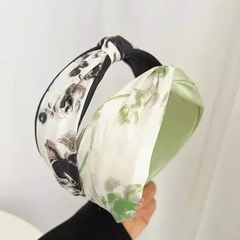 Повязка на голову с полями для волос, аксессуары для волос в стиле ретро, женский головной убор с широким обручем и крестом 17*6cm чёрный