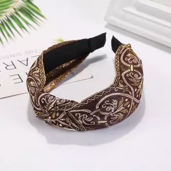 Повязка на голову с принтом, верхняя ободок, винтажная женская цветочная эластичная повязка на голову, обруч для волос, головной убор с крестообразным узлом, аксессуары для волос для девочек
