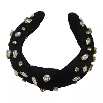 Повязка на голову с широким краем в стиле барокко, украшенная стразами и жемчугом, аксессуары для волос White Rhinestone