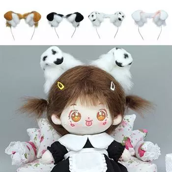 Повязка на голову с собачьими ушками, симпатичный головной убор для хлопковой куклы для куклы 20 см Style 4