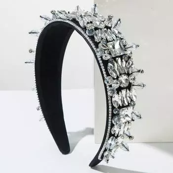 Повязка на голову с украшением из стразов, женская модная повязка для волос, повязка на голову для девочек, праздничная повязка на голову, аксессуары, украшения, розовый, фиолетовый