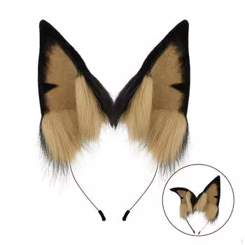 Повязка на голову с ушками для собак добермана, плюшевая имитация животного для праздника дня рождения питомца