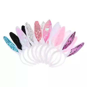 Повязка на голову с ушками кролика, реквизит, плюшевая повязка для волос, костюм кролика, вечерние пасхальные украшения