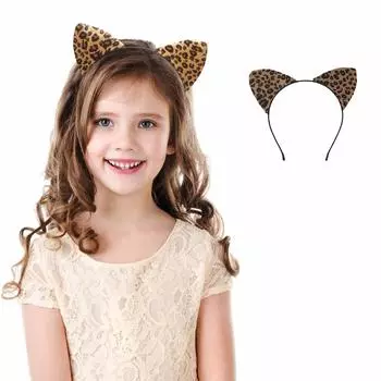 Повязка на голову с ушками леопарда, уши животных для костюмированного косплея или украшения вечеринки, уши для женщин One Size