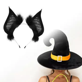 Повязка на голову с ушками летучей мыши, подарок для косплея, обруч для волос животных на выпускной вечер на Хэллоуин