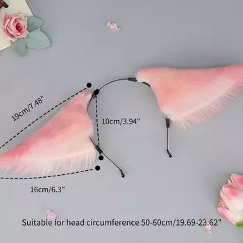 Повязка на голову с ушками лисы, повязка на голову для женщин и студентов, повязка на голову для мытья лица, повязка на голову с ушками животных, плюшевый обруч для волос в стиле аниме розовый