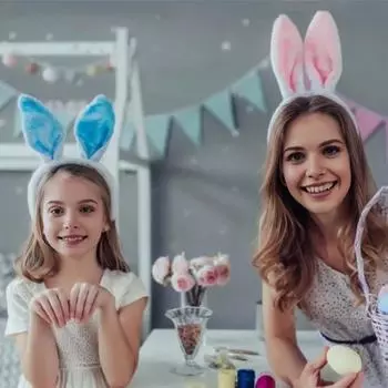 Повязка на голову с ушками пасхального кролика, лоскутная цветная мягкая плюшевая обруч для волос, повязка на голову для мытья лица, повязка на голову для девочек, аксессуары для головы розовый/белый