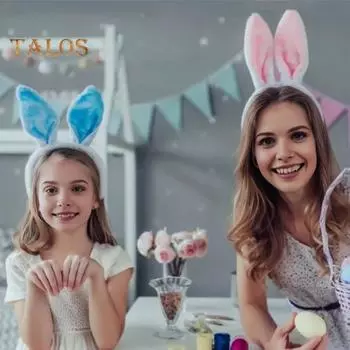 Повязка на голову с ушками пасхального кролика, лоскутная цветная мягкая плюшевая обруч для волос, повязка на голову для мытья лица, повязка на голову для девочек, аксессуары для головы розовый/белый