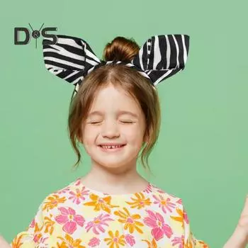 Повязка на голову с ушками зебры, повязка на голову с изображением животных из мультфильмов, сценическая полосатая повязка на голову, удобная посадка, детский головной убор для косплея, реквизит для фотосъемки A