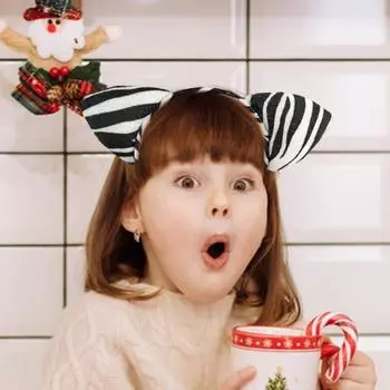 Повязка на голову с ушками зебры, повязка на голову с мультяшными животными, сценическая полосатая повязка на голову, удобная посадка для детей, косплей B