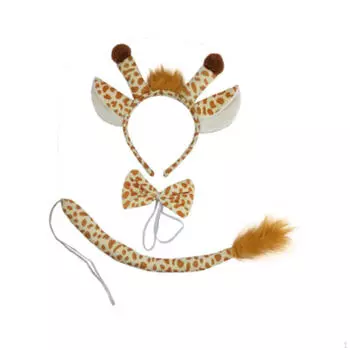 Повязка на голову с ушками жирафа, бант, аксессуары для косплея, головной убор для бала-маскарада without Gloves