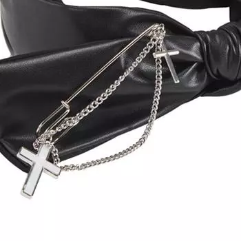 Повязка на голову с узлом для женщин, широкая повязка на голову со скелетом, готическая диадема, повязка на голову в стиле панк, повязка на голову из искусственной кожи, повязка на голову с узлом A