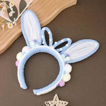 Повязка на голову с закручивающейся палочкой для мытья лица, обруч для волос с заячьими ушками, мультяшная плюшевая повязка для волос для детей carrot