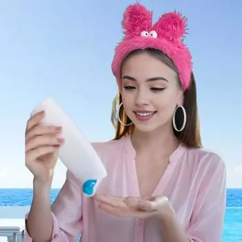 Повязка на голову с заячьими ушками для девочек, женская повязка на голову для йоги, макияжа, повязка на голову для мытья лица, длинный плюшевый материал, эластичный аксессуар для волос жёлтый