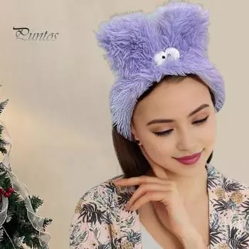 Повязка на голову с заячьими ушками для девочек, женская повязка на голову для йоги, макияжа, повязка на голову для мытья лица, длинный плюшевый материал, эластичный аксессуар для волос розы красного