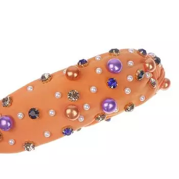 Повязка на голову с жемчугом на Хэллоуин, повязка на голову с губкой, детские аксессуары для волос, головные уборы, повязки на голову для вечеринок для женщин и девочек чёрный