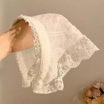 Повязка на голову, шарф с эффектом доменной печи, повязка на голову, милый платок One Size белый