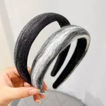 Повязка на голову, шерстяной аксессуар, губка с широкими полями, женский головной убор, заколка для волос, галстук для волос 17*3cm чёрный