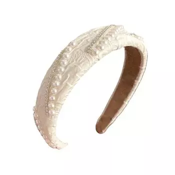 Повязка на голову со сказочным цветком и жемчугом, универсальная повязка на голову с высоким черепом, свежая и сладкая ландыш, повязка на голову для мытья волос на лице, для женщин