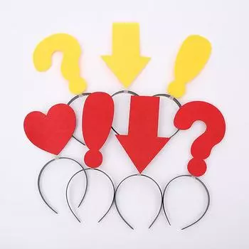 Повязка на голову со знаком вопроса, повязка на голову для фотосессии, праздничный обруч для волос, головной убор для костюма, рождественские сувениры, головной убор для девочек B