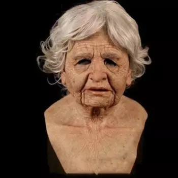 Повязка на голову старика, парик для лица старика, маска ужаса, облегающая повязка, маска для пасхального маскарада, маска для вечеринки One Size жёлтый