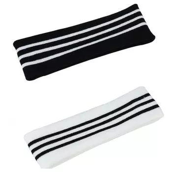 Повязка на голову Tete V с мотивом Line Tete Wear, черно-белый набор из 2 эластичных детских танцевальных аксессуаров для волос, простой популярный дизайн, мужской, женский, K-POP белый