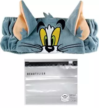 Повязка на голову Том и Джерри, средство для мытья лица, спортивная повязка на голову Том Джерри, набор из слайдера и (Повязка для волос, сумка)