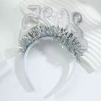 Повязка на голову в канун 2025 года, обруч для волос с блестками, рождественский праздничный головной убор зелёный