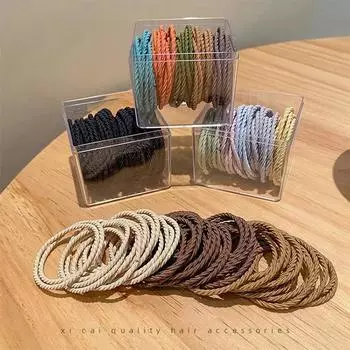 Повязка на голову в коробке, резинка, женская повязка на голову, высокий хвост, веревка для волос, высокая эластичность, долговечность и простота