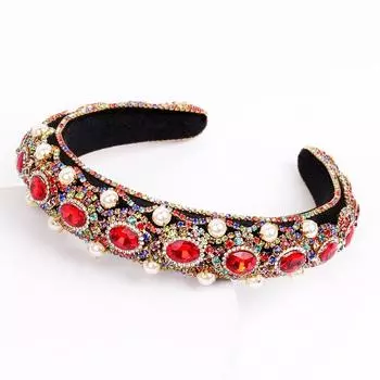 Повязка на голову в стиле барокко, повязка на голову с высоким теменем, мягкая, с амортизацией, элегантная, роскошная, женская