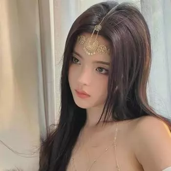 Повязка на голову в стиле греческой богини Ян Чаоюэ: Цепочка на лоб с золотистыми кисточками в стиле ретро и этническом стиле золотой