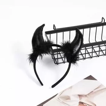 Повязка на голову в виде дьявола на Хэллоуин, украшение для вечеринки на Хэллоуин, повязка на голову в виде паутины, ведьмы, реквизит для фотосъемки, обруч для головы летучей мыши на празднике призраков