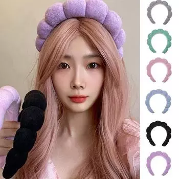 Повязка на голову в виде облака цвета конфет: Стильная высокая заколка-губка для женщин F1195 белый