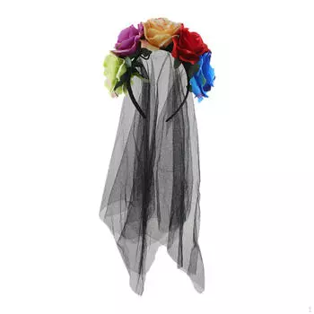 Повязка на голову в виде розы на Хэллоуин, подарок для косплея, головной убор невесты для выступлений на сцене