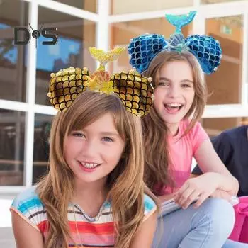 Повязка на голову в виде русалки, вдохновленная океаном, искусственная жемчужная ракушка, ободок для волос для женщин и девочек, очаровательный хвост русалки, головной убор в виде морской звезды, аксессуары для волос V