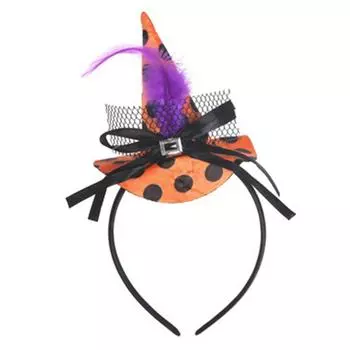 Повязка на голову в виде шляпы ведьмы на Хэллоуин Повязка на голову в виде шляпы ведьмы Маленькая шляпа ведьмы Головной убор для вечеринки в честь Хэллоуина Аксессуар для волос для девочек розы красного