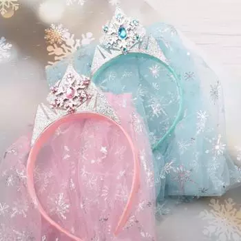 Повязка на голову, волшебная палочка, серия «Холодное сердце», ювелирные изделия принцессы, модная повязка на голову с вуалью и короной, повязка на голову для девочек и детей, подарки на день рождения