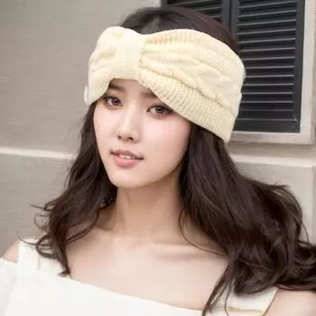 Повязка на голову Yousheng Winter с флисовой подкладкой, однотонная, с фактурой кручения, утолщенная, теплая, эластичная, удобная, вязаная, для ушей