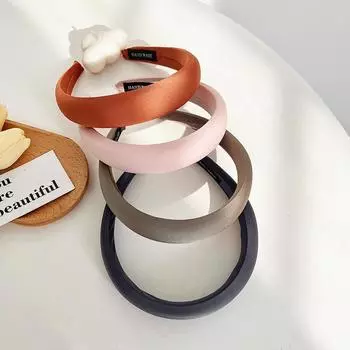 Повязка на голову, заколка для волос, модная женская резинка для волос, аксессуар для волос, однотонный цвет 17*13cm чёрный