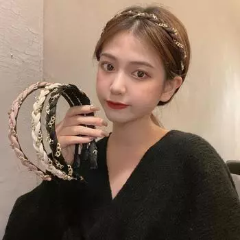 Повязка на голову женская, простая сетчатая, красная, новая, с зубцами, весенне-летняя повязка на голову, повязка на голову, фрагментированный головной убор