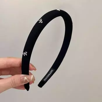 Повязки на голову аксессуары для волос для девочек женская повязка корейский бант фея 2024 обруч новинка сладости кавайные милые вещи чёрный