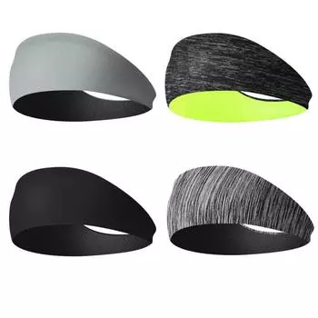 Повязки на голову для тренировок для мужчин и женщин, эластичная впитывающая пот широкая повязка на голову для йоги для фитнеса, баскетбола чёрный