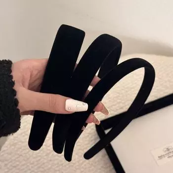 Повязки на голову для женщин и девочек, повязки для волос, корейские аксессуары, обручи, элегантные головные уборы, винтажные, 2023, популярные, новые, в подарок, черные 1.5CM чёрный