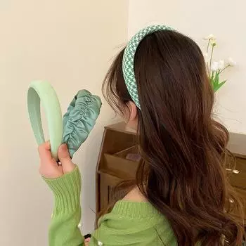 Повязки на голову для женщин зеленого цвета, повязка на голову, широкая повязка для волос, модный элегантный обруч, аксессуары для волос