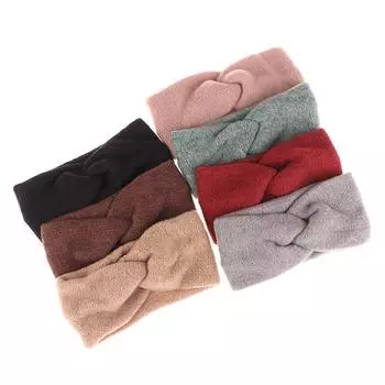 Повязки на голову крест-накрест, вязаные, широкие, теплые, скрученные, эластичные, зимние, утепленные, мягкие, эластичные, тюрбаны для женщин и девочек вино красного