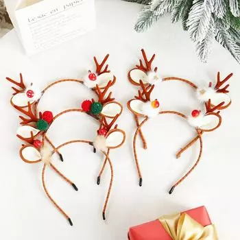 Повязки на голову на день рождения, универсальные аксессуары для волос, головные уборы с рогами лося, заколки для волос, вечерние головные уборы, принадлежности для нарядов style 1