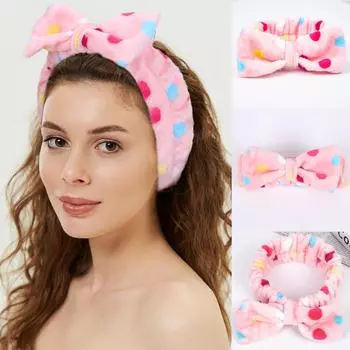 Повязки на голову с бантом, женские повязки на голову для макияжа, косметические повязки для душа, спа, мягкие эластичные повязки для волос, повязка на голову для женщин и девочек