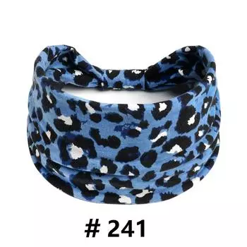 Повязки на голову с леопардовым принтом для женщин, широкие бохо-тюрбаны, хлопковые эластичные повязки для волос с узлом, нескользящие аксессуары для волос для тренировок