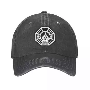 Повседневная бейсболка с логотипом Dharma Initiative Lost TV Show, унисекс, потертая джинсовая кепка Snapback, уличная кепка для гольфа, кепка One Size